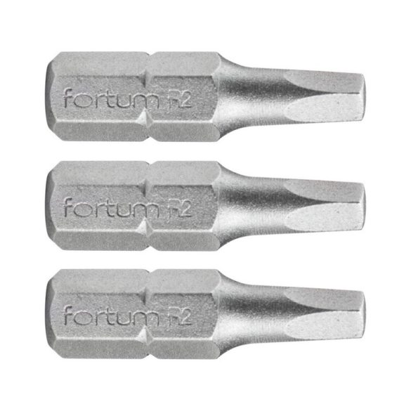 FORTUM Schraubendrehereinsatz Vierkant, 3 Stk., S2 Stahl; SQ 2×25mm, Blisterpackung
