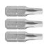 FORTUM Schraubendrehereinsatz Vierkant, 3 Stk., S2 Stahl; SQ 2×25mm, Blisterpackung