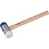EXTOL PREMIUM Gummihammer (Montagehammer) mit Holzgriff, austauschbare Gummiköpfe; 40 mm, 32 cm