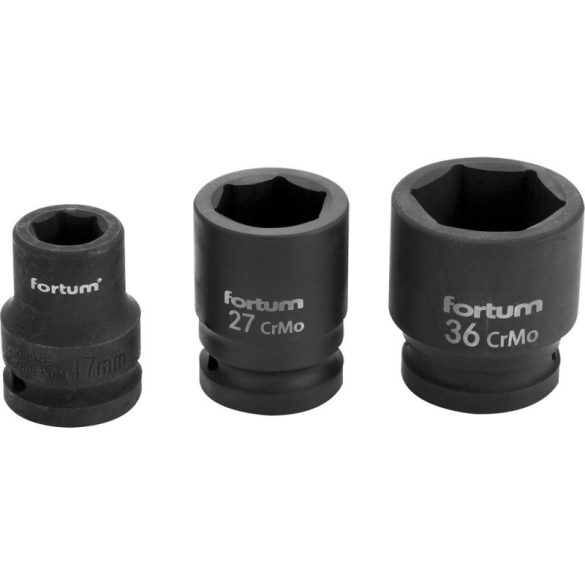 FORTUM Maschinen-Schlagschrauber-Stecknuss 3/4', 38mm, L 57 mm, geschwärzt, FORTUM