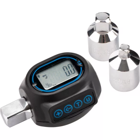EXTOL PREMIUM digitaler Drehmomentadapter, mit Signalton, 1/2', 20-200Nm, Adapter: 1/4' und 3/8'