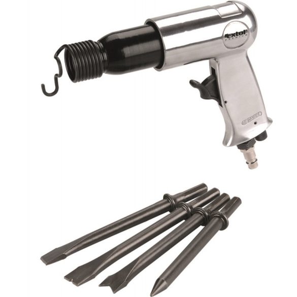 EXTOL PREMIUM Pneumatischer Meißelhammer, 10mm (3/8) Aufnahme, 3500 Schläge/Min., 136l/Min., 6,3 Bar, 1/4 Schlauchanschluss, 1,3 kg