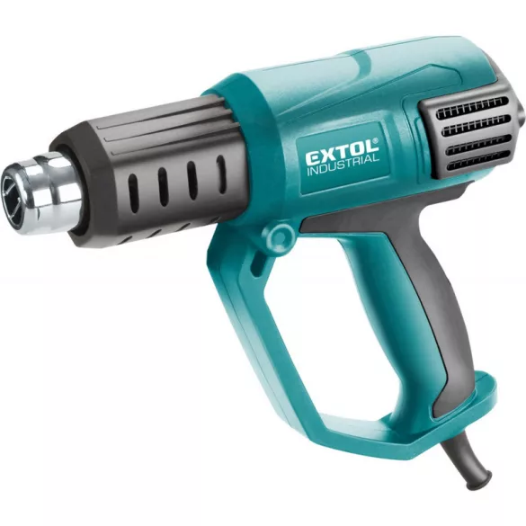 EXTOL INDUSTRIAL Heißluftgebläse, 2000W zweistufig, 1000W/2000W, 50/650°C, 250/500 L/min, im Koffer mit Zubehör