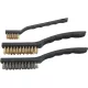 EXTOL CRAFT Drahtbürstenset, 3 Stk.: Kupfer- und rostfreier Stahl; 3×7 Reihen, 180mm, 3×12 Reihen, 220mm, Kunststoffgriff