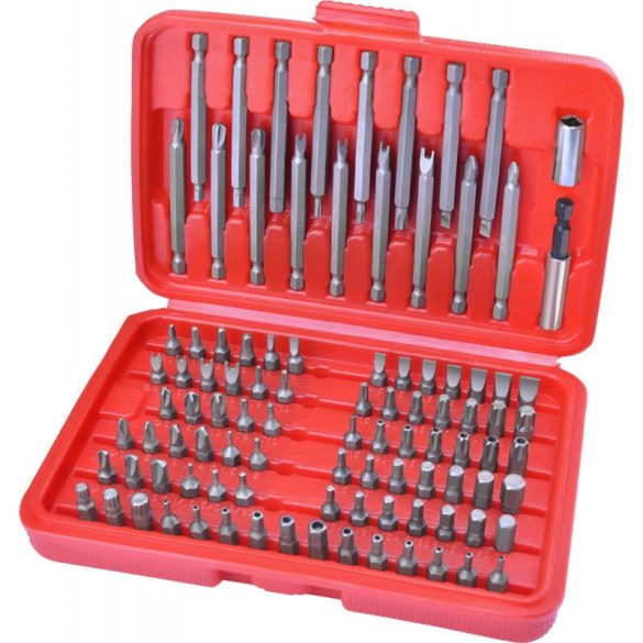 EXTOL PREMIUM Schraubendreher-Set 98-tlg. Cr.V., flach:3-7mm, PH0-3, PZ0-3, HEX 1,5-6mm, T und TTa 8-40, auch mit langen Bits