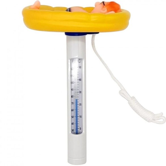 Poolthermometer, Schlauchboot mit Männerfigur