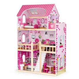   Fa Puppenhaus mit LED-Möbeln - ECOTOYS - für Kinder und Erwachsene - leuchtende Möbel - kreatives Spielzeug