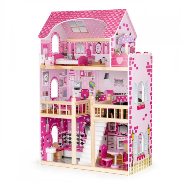 Fa Puppenhaus mit LED-Möbeln - ECOTOYS - für Kinder und Erwachsene - leuchtende Möbel - kreatives Spielzeug