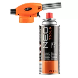   NEO TOOLS Gaslötset, Kopf + Einwegkartusche (EN 417, 227g) 20-041