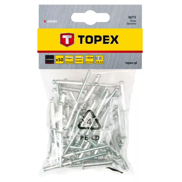 TOPEX Blindnieten 4.0x8, 50 Stk 43E401
