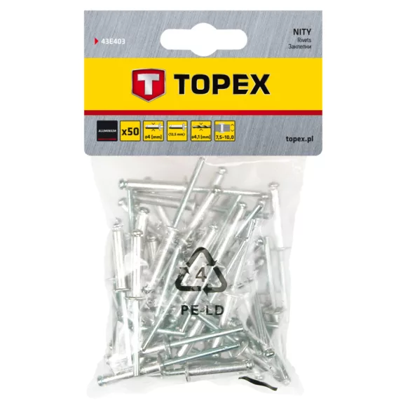 TOPEX Blindniete 4.0x13, 50 Stk. 43E403