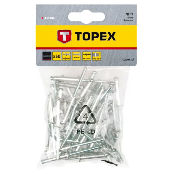 TOPEX Blindniete 4.0x16, 50 Stk 43E404