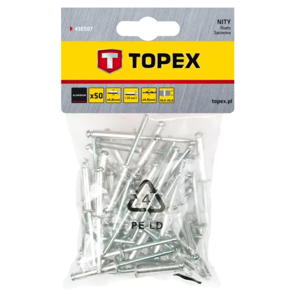 TOPEX Blindniete 4.8x23, 50 Stk 43E507