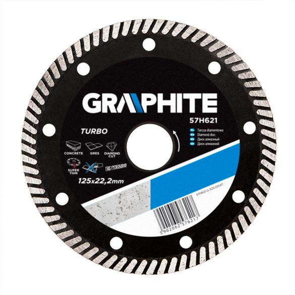 GRAPHITE Diamant-Trennscheibe 125mm TURBO DÜNN 57H621
