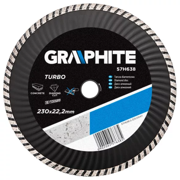 GRAPHITE Diamant-Trennscheibe 230mm TURBO KÜHLRIPPEN 57H638