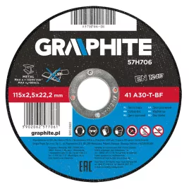   GRAPHITE Trennscheibe für Metall 115x2.5x22mm, 41 A30-T-BF 57H706