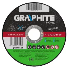 GRAPHITE Trennscheibe für Stein 115x1,6mm 57H720