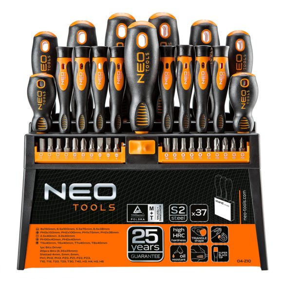 NEO TOOLS Schraubendreher-Set + Bits 37 Stk. 25 Jahre Garantie 04-210