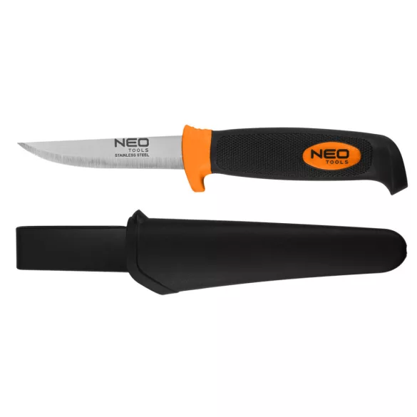 NEO TOOLS Universalmesser, rostfreie Klinge, 2K-Griff, Kunststoffhülle 63-175