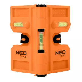   NEO TOOLS Säulen-Wasserwaage, verstellbare magnetische Schäfte, 3 Libellen 71-003
