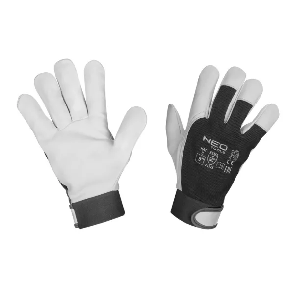 NEO TOOLS Arbeitshandschuh, 2122X, Ziegenleder, Klettverschluss 9", CE 97-655-9