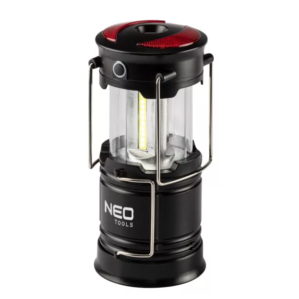 NEO TOOLS Campinglampe, 3 Funktionen, faltbar, 200 Lumen, batteriebetrieben 3xAA, COB LED, 3W 99-030