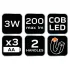 NEO TOOLS Campinglampe, 3 Funktionen, faltbar, 200 Lumen, batteriebetrieben 3xAA, COB LED, 3W 99-030