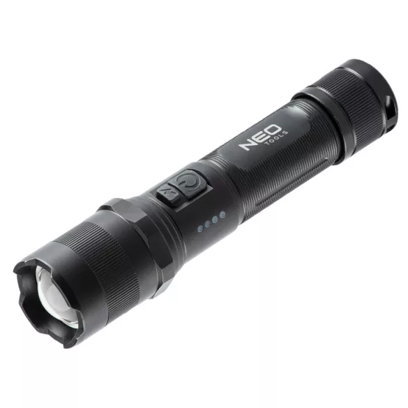 NEO TOOLS Wiederaufladbare Taschenlampe, USB, 1000 Lumen, OSRAM P9 LED, 10W 99-035