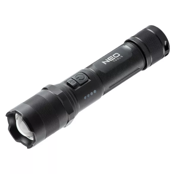 NEO TOOLS Wiederaufladbare Taschenlampe, USB, 1000 Lumen, OSRAM P9 LED, 10W 99-035