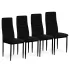Stühle mit geformter Rückenlehne – schwarzer Samt – 4er-Set