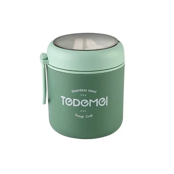 Edelstahl-Essensbehälter-Thermoskanne mit Löffel