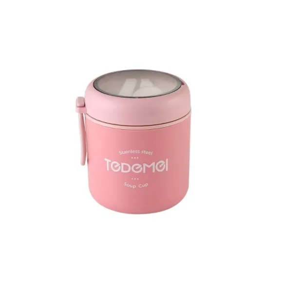 Edelstahl-Essensbehälter-Thermoskanne mit Löffel