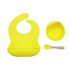 Silikon-Besteckset für Babys, verstellbares Lätzchen und Vakuum-Teller mit Löffelchen