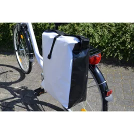 Schwarz-weiß Colorblock Fahrradtasche