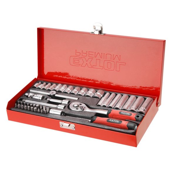 Extol Premium Steckschlüsselsatz im Metallkasten