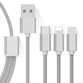 3-in-1 Unzerbrechliches USB-Lade- und Datenkabel
