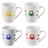 Bennetton 2-teiliges Porzellanbecher-Set, Rainbow Kollektion (Weiß)