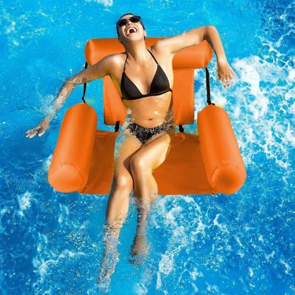 Großer, aufblasbarer Schwimmsessel, Pool-Sessel - orange