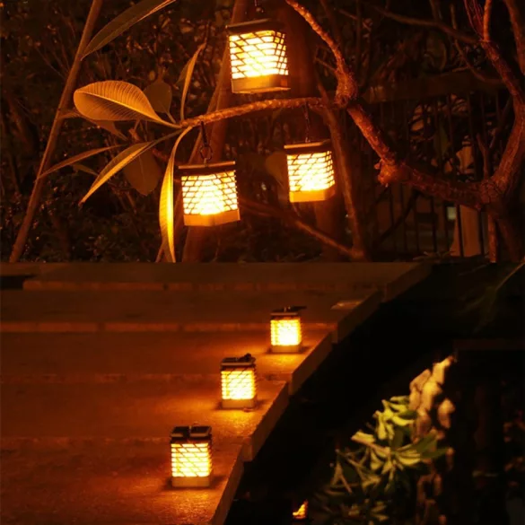 75 LED Solar-Hängelampe mit Flammeneffekt für den Garten
