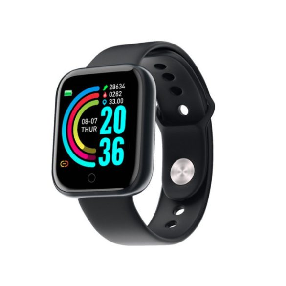 Y68 Blutdruckmessgerät Smartwatch in Schwarz