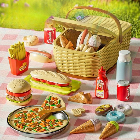Spiel-Picknick-Set mit Burger, Pizza und Pommes