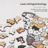 50-teiliges Holzpuzzle, bunte Farben, unregelmäßige Formen: Hund, Katze, Panda-Design