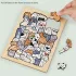 50-teiliges Holzpuzzle, bunte Farben, unregelmäßige Formen: Hund, Katze, Panda-Design