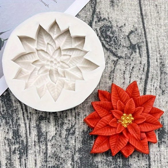 Weihnachtliche rote Blume Silikonform zum Backen und Dekorieren von Süßigkeiten