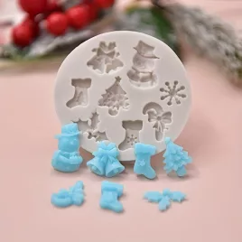   Weihnachtliche Silikonform, Weihnachtsbaum Weihnachtsglocke Schneemannform