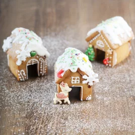   3-teiliges Weihnachts-Minihaus-Ausstechformen-Set aus rostfreiem Stahl
