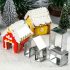 3-teiliges Weihnachts-Minihaus-Ausstechformen-Set aus rostfreiem Stahl