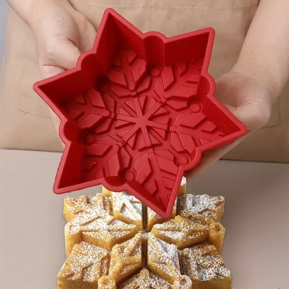 8-zackige Schneeflocke Silikon-Kuchenform für Weihnachtsbäckerei