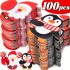 100er-Pack Weihnachts-Lutscherhalter-Karten - mit Weihnachtsmann, Pinguin und Schneemann-Motiven