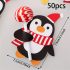 100er-Pack Weihnachts-Lutscherhalter-Karten - mit Weihnachtsmann, Pinguin und Schneemann-Motiven